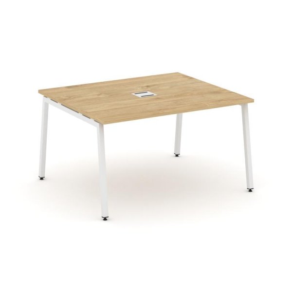 Стол переговорный SN-4A.SPRG-034 (1580х1180х750) (Тиквуд Светлый/Металл Белый)