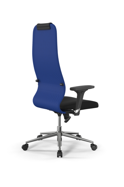 Кресло для руководителя Метта Sit 8 B1-10D - UMF(X1) /Uh02/Wh00/D02P(M09.B23.G18.W01) (Синий | Черный)
