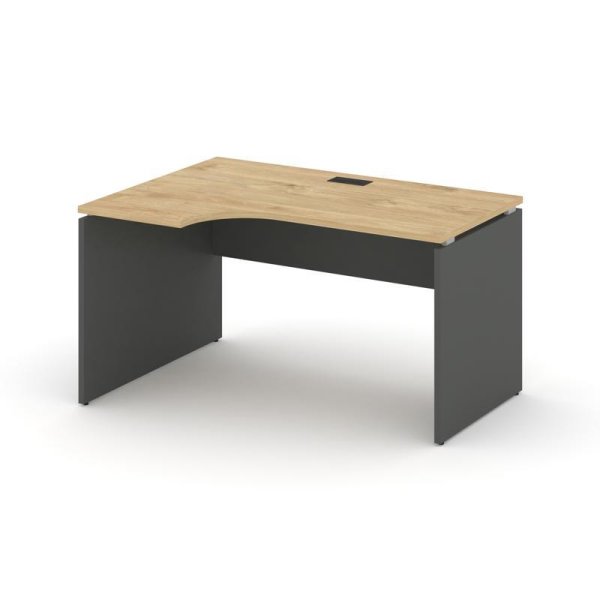 Стол рабочий эргономичный SN-D.SPA-022(L) (1580х800/980х750) (Тиквуд Светлый/Антрацит)
