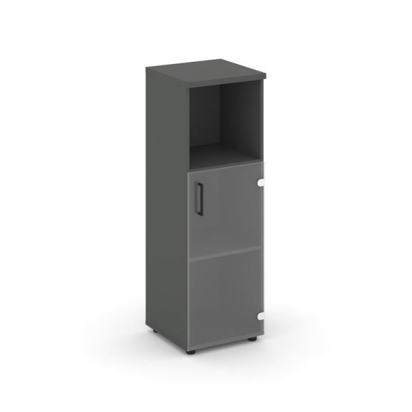Шкаф средний узкий SN.STU.E-202(R) (400х400х1203) (Антрацит/Прозрачный)