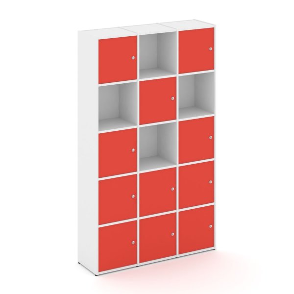 Стеллаж Locker Plus LK.K-009 1188x350x1983 (Белый | Красный)