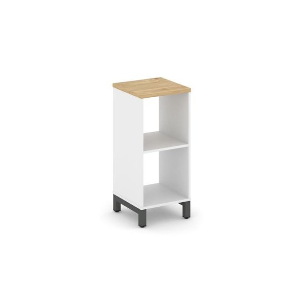 Каркас стеллажа 2 яруса SN.KS-210 (387х400х881) (Белый/Тиквуд Светлый/Металл Антрацит)