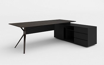 Cтол письменный с боковой тумбой правый ARES LUX 220 (2200х1600х750)