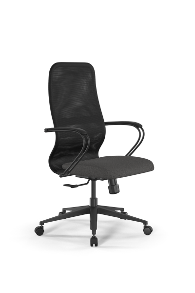 Кресло для руководителя Метта SynchroSit 8 B2-9K - X2+Bahama /Uh00/Wh12/K3bL(M25.B11.G19.W02) (Темно-серый | Черный)