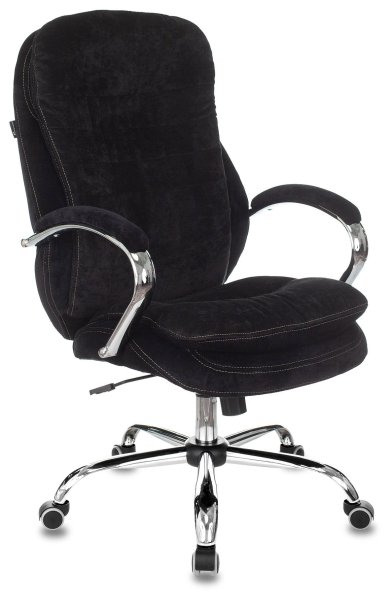 Кресло руководителя T-9950SL Fabric черный Light-20 крестов. металл хром (Черный)