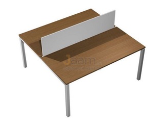 Мебель для персонала Рабочая станция с настольным экраном ДСП (белый премиум) КВ 0133