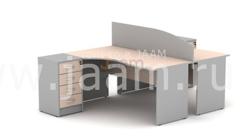 Мебель для персонала Комплект доя двух сотрудников с перегородкой и тумбами