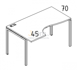 Мебель для персонала Стол эргономичный левый "Классика" на металлокаркасе DUE Б2 041 БП