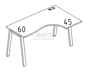 Мебель для персонала Стол эргономичный правый "Классика" на металлокаркасе TRE Б3 032 БП