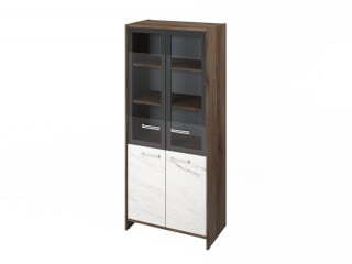 Шкаф для документов Festus FI-671.G 800x460x1861 (Орех Пацифик Табак/Мрамор Леванто белый)