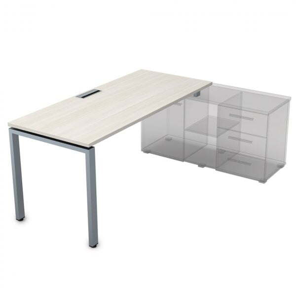 СП-П.989 Стол рабочий прямолинейный для крепления на тумбу (1400x800x750) (IvoryСерый)