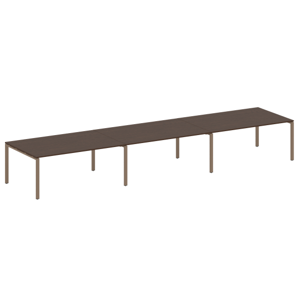 Переговорный стол 3 столешницы Metal System Style БП.ПРГ-3.5 5400x1235x750 (Венге Цаво/Мокко металл)