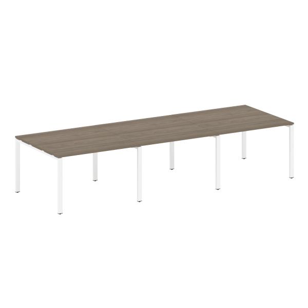 Переговорный стол 3 столешницы Metal System Style БП.ПРГ-3.2 3600x1235x750 (Вяз/Белый металл)
