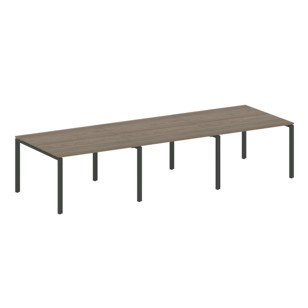 Переговорный стол 3 столешницы Metal System Style БП.ПРГ-3.2 3600x1235x750 (Вяз/Антрацит металл)