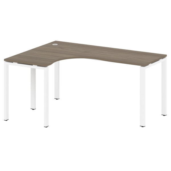 Стол криволинейный левый Metal System Style БП.СА-4 Л 1600x1200x750 (Вяз/Белый металл)